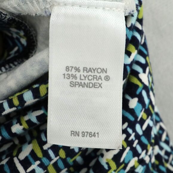 J Jill Wearever Skirt Womens XL Black Blue Yellow Stretch Knit Elastic Waist - Picture 5 of 9